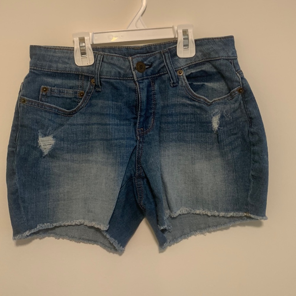 Jeans shorts.  Blue.  Fashion cuts